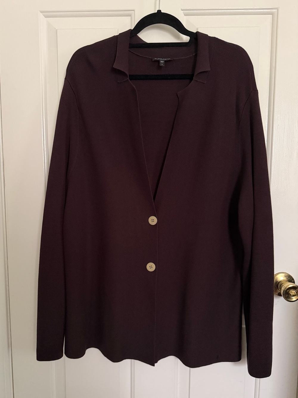 Eileen Fisher Button Front Silk Cotton blend Cardigan Sweater Brown size 1X